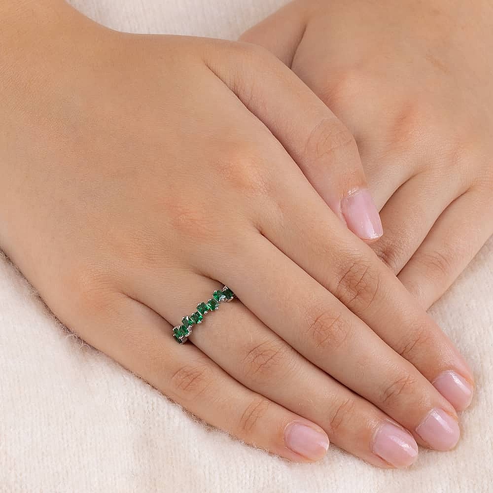 Bague Verte Carr ment Juste Pia Bijoux