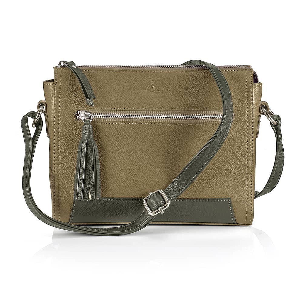 Sac Bandoulière Olive Ouverte