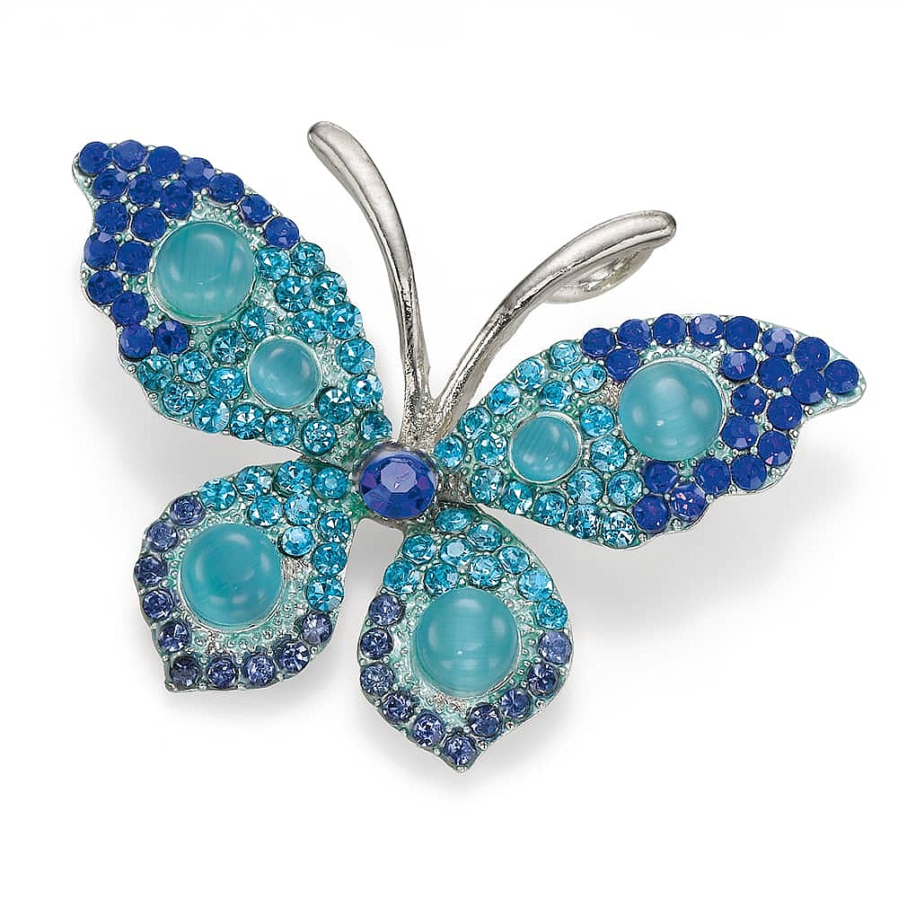 Broche Papillon Bleu de Bonheur