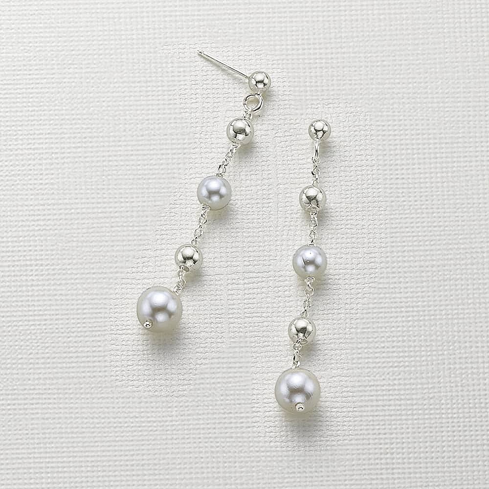 Boucles d'oreilles en Argent Ponctué d’une Perle