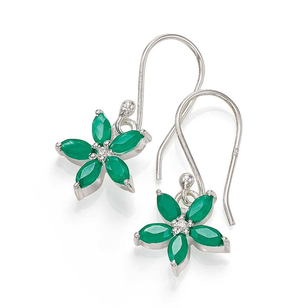 Boucles d’oreilles Onyx Vert Pétales Positifs