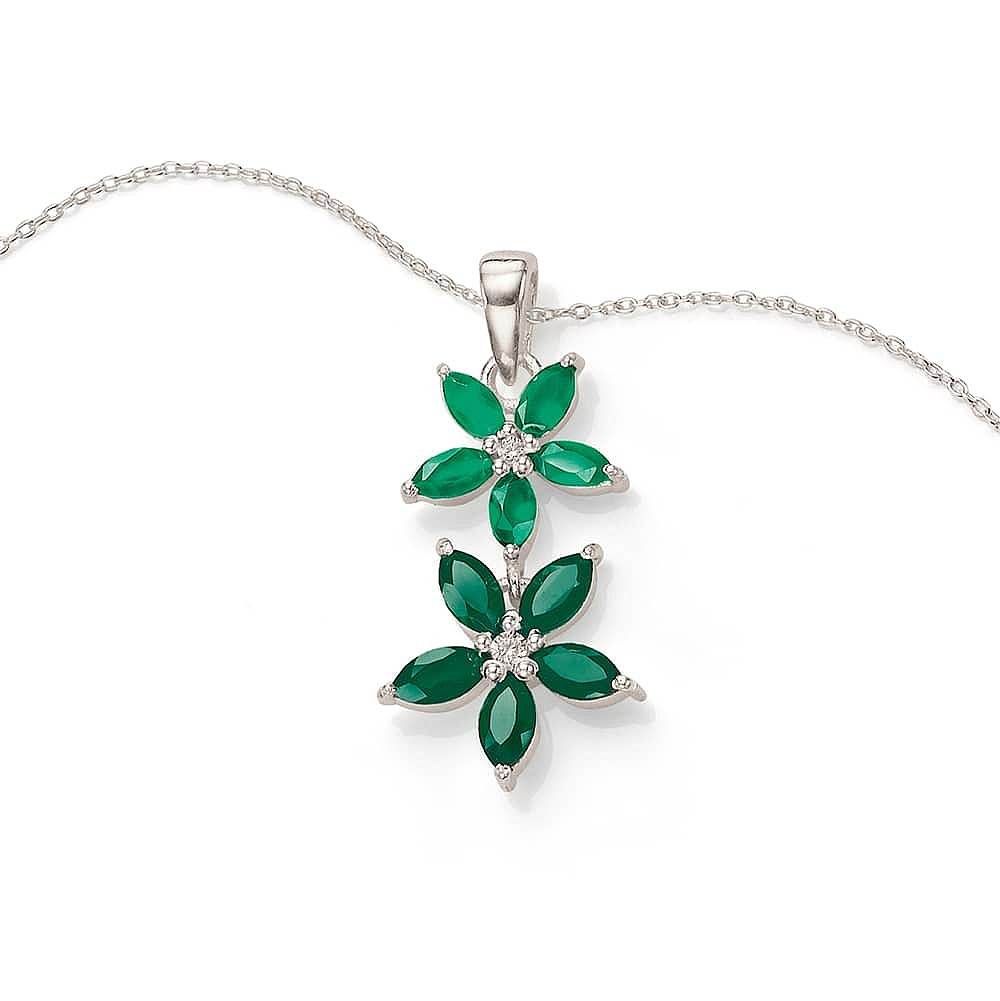 Pendentif Onyx Vert Pétales Positifs