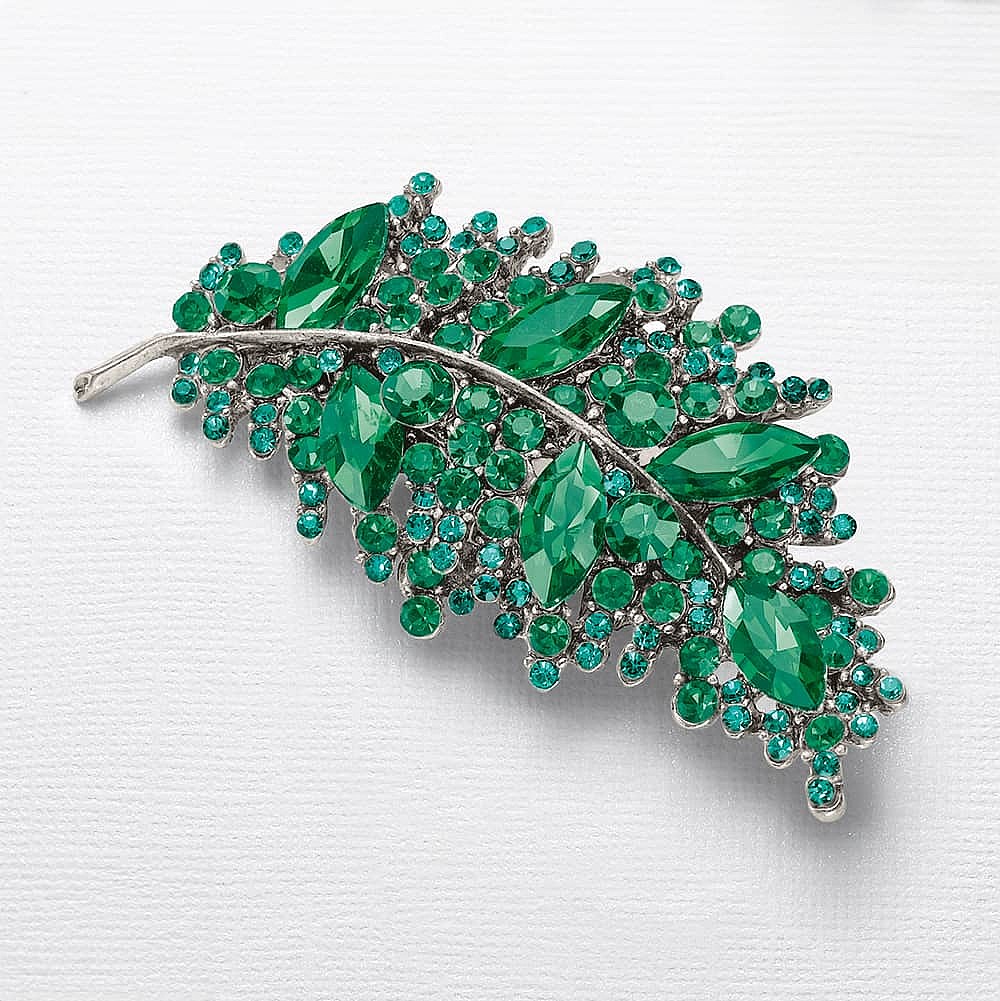 Broche en Cristal Glamour en Vert