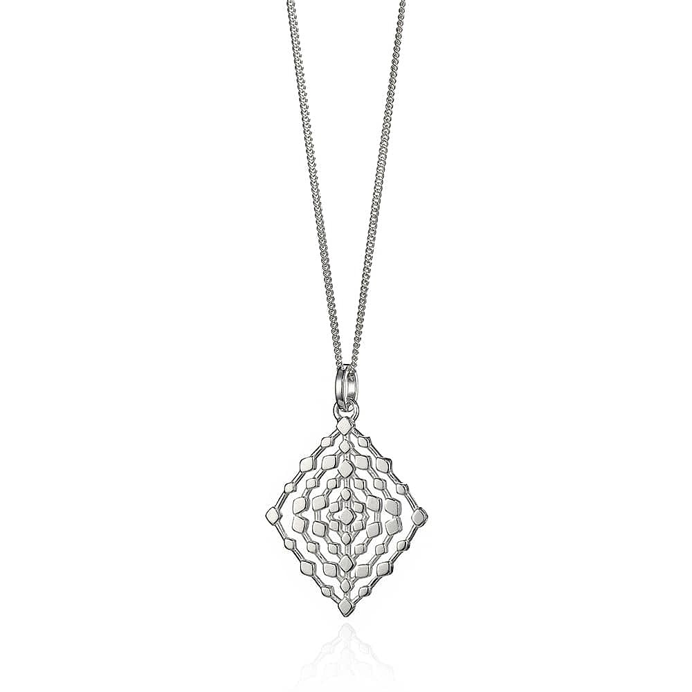 Pendentif en Argent Géométrie Tissée