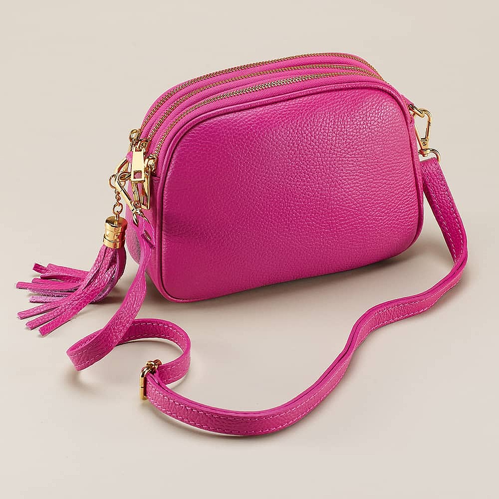 Sac Bandoulière en Cuir Fantasme Fuchsia