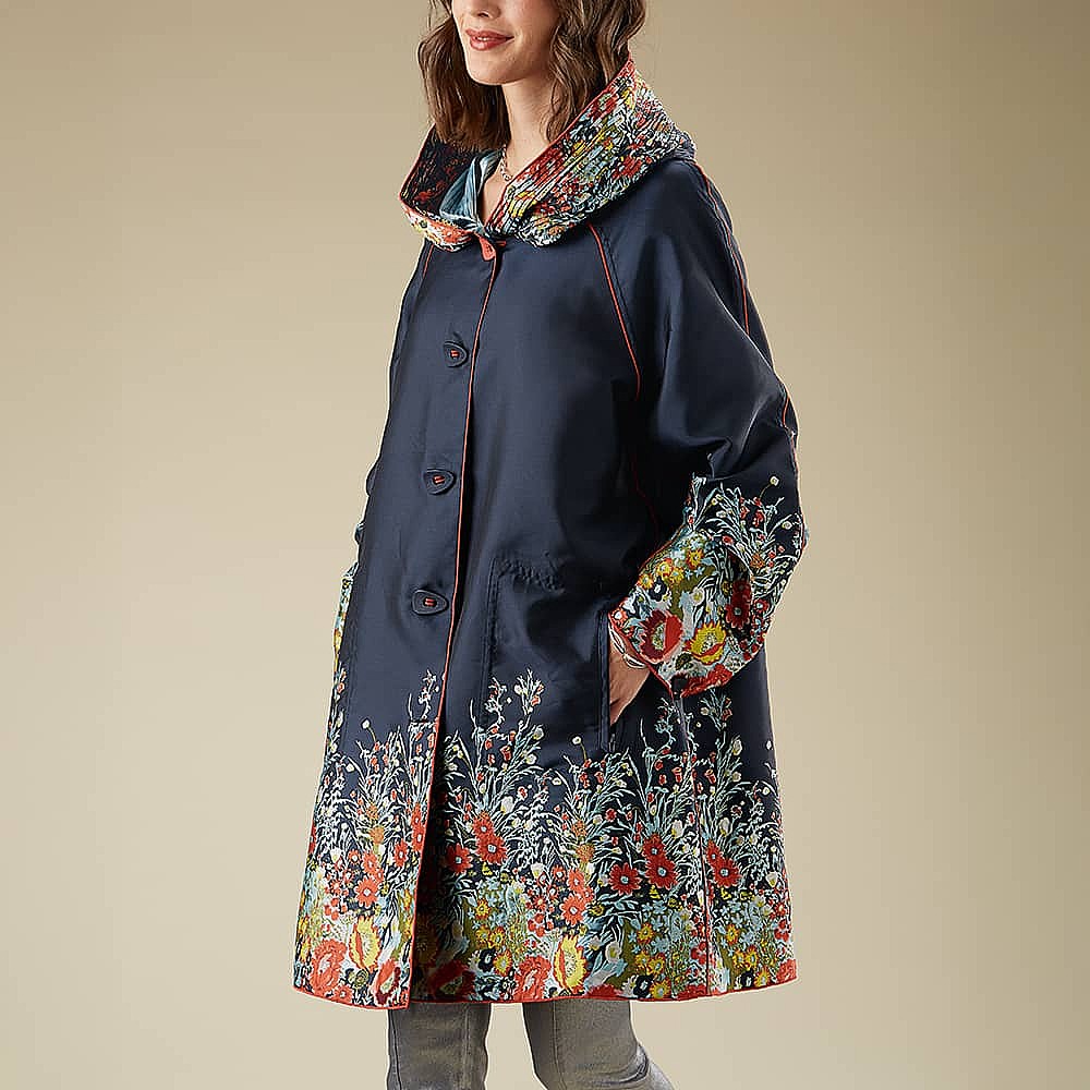 Imperméable Bleu Floraison Parfaite