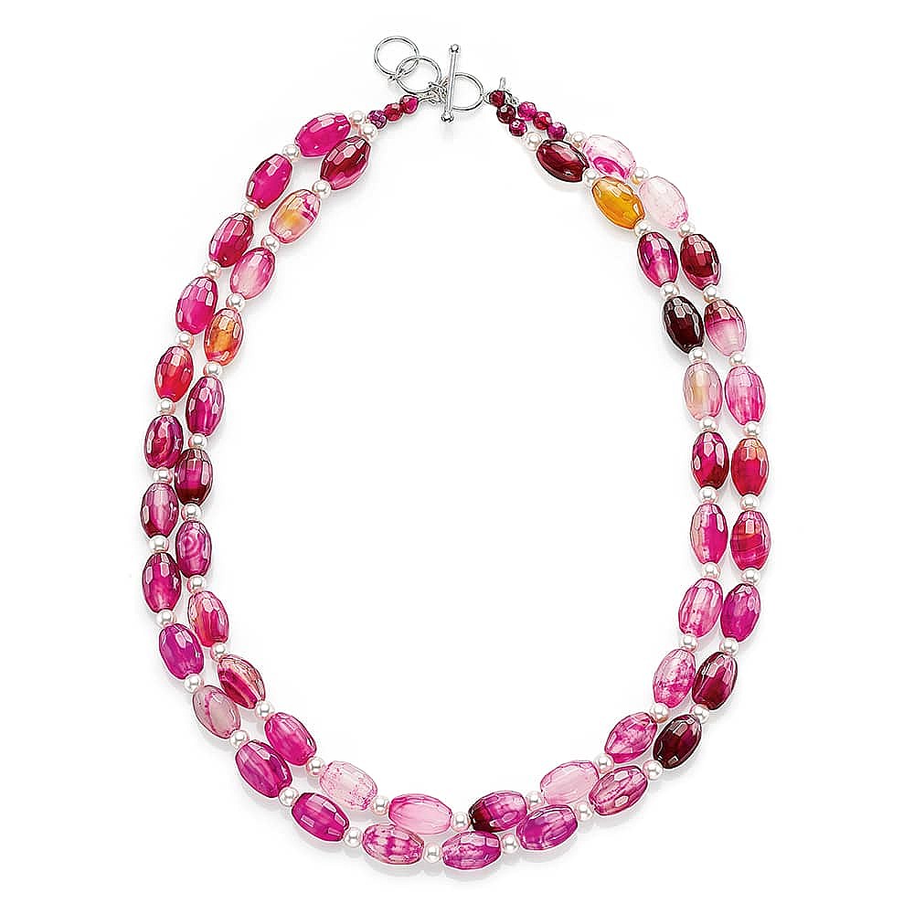 Collier Agate Parfaitement Rose